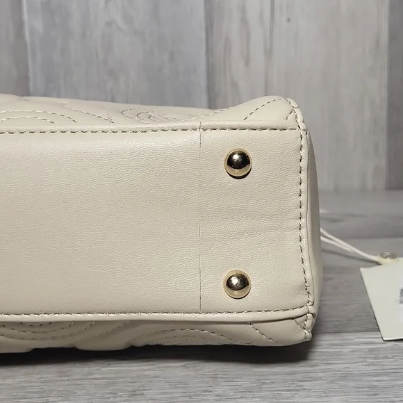 Valentino Orlandi Light Taupe Small Crossbody Purse Satchel Vegan Leather NEW - Picture 16 of 16